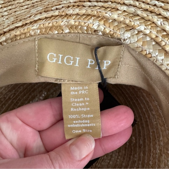 NWT! Gigi Pip Stylish Tan Straw Fedora Hat main image 2